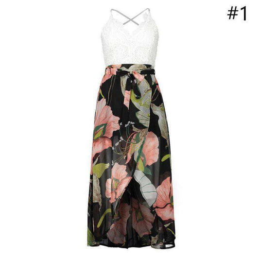 Womens Floral Backless Low Cut Lace Top Dress Sold Stock App Demo