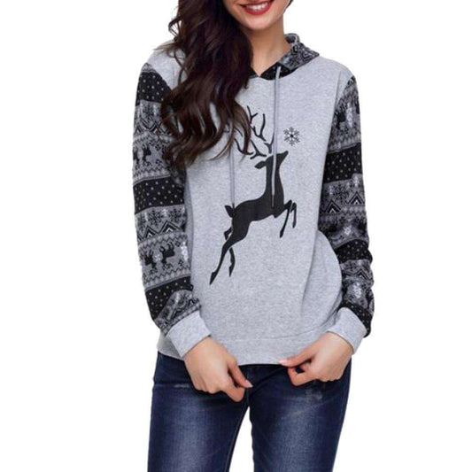 Womens Autumn Winter Christmas Printing Hoodies Sweatershirt Tops Blouse Sold Stock App Demo